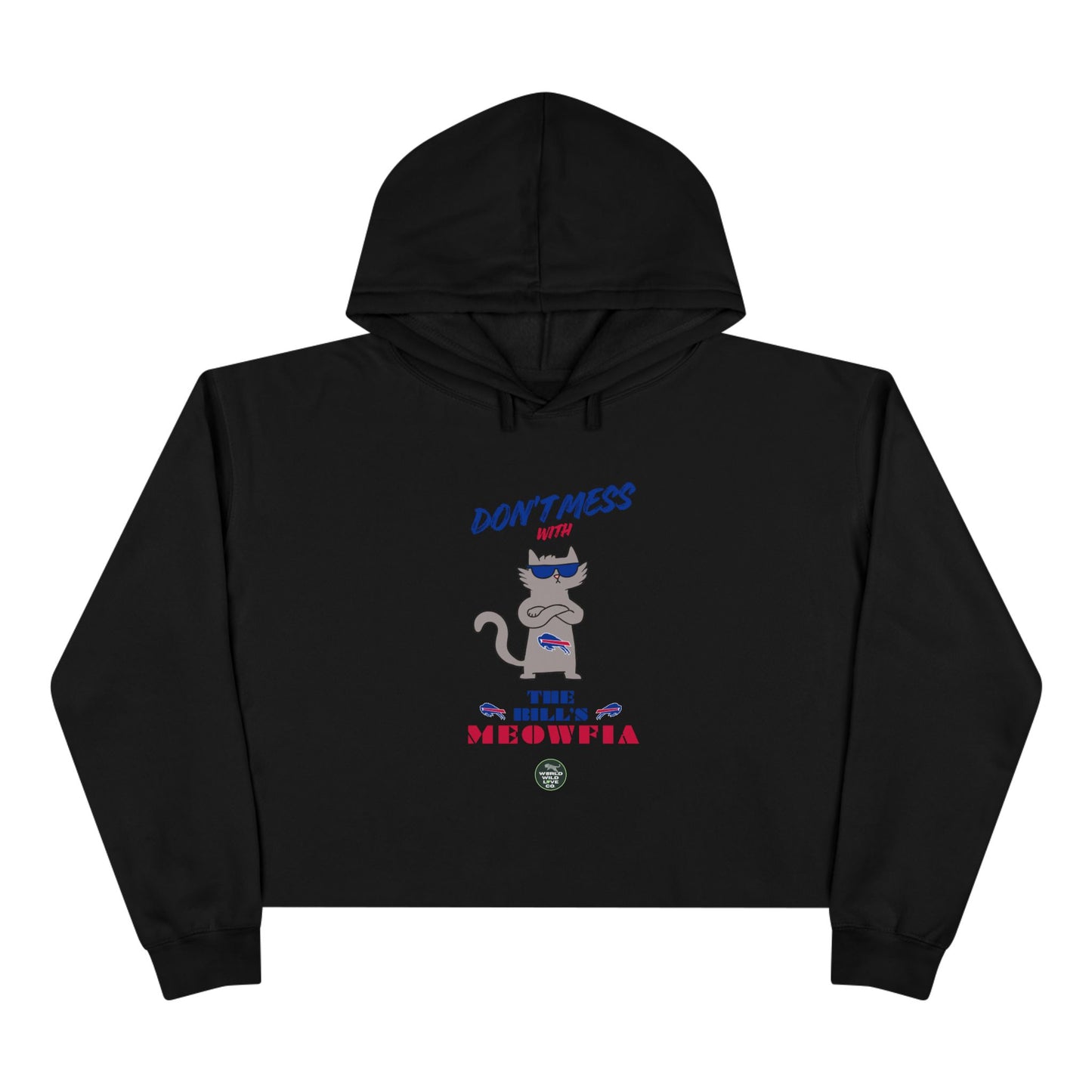Buffalo Bills "Moewfia" Women's Cropped Hoodie | Classic Eco-Friendly Apparel to Support Animal Welfare