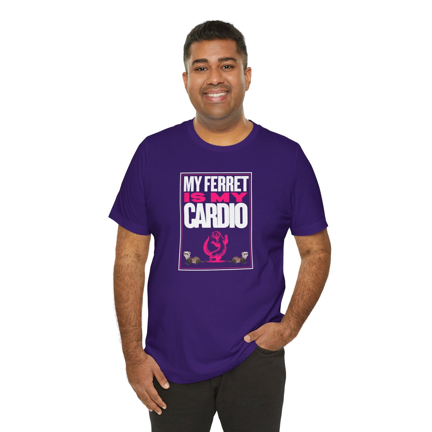 "My Ferret is My Cardio" Unisex Tee | Funny Novelty Apparel that Supports Animal Welfare | World Wild Love Co.