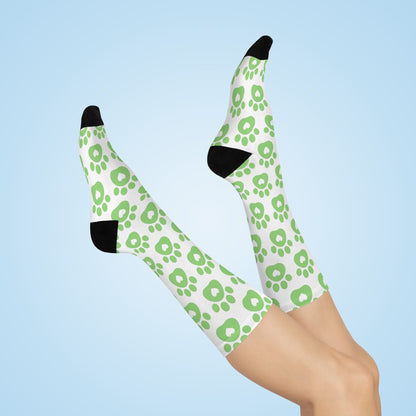 Playful Paw Print Unisex Crew Socks |  Essential Accessories to Support Animal Welfare