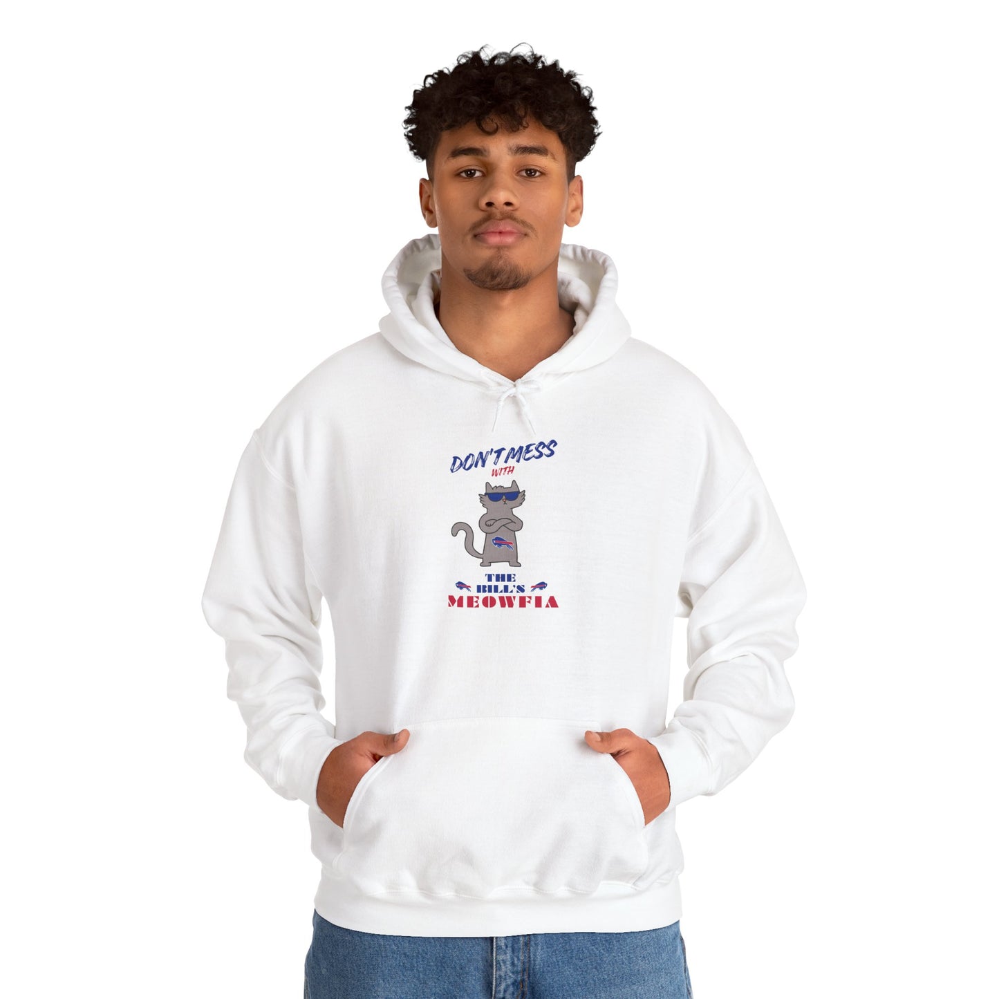 Buffalo Bills "Meowfia" Unisex Hoodie  | Fun Classic Eco-Friendly Apparel that Supports Animal Welfare