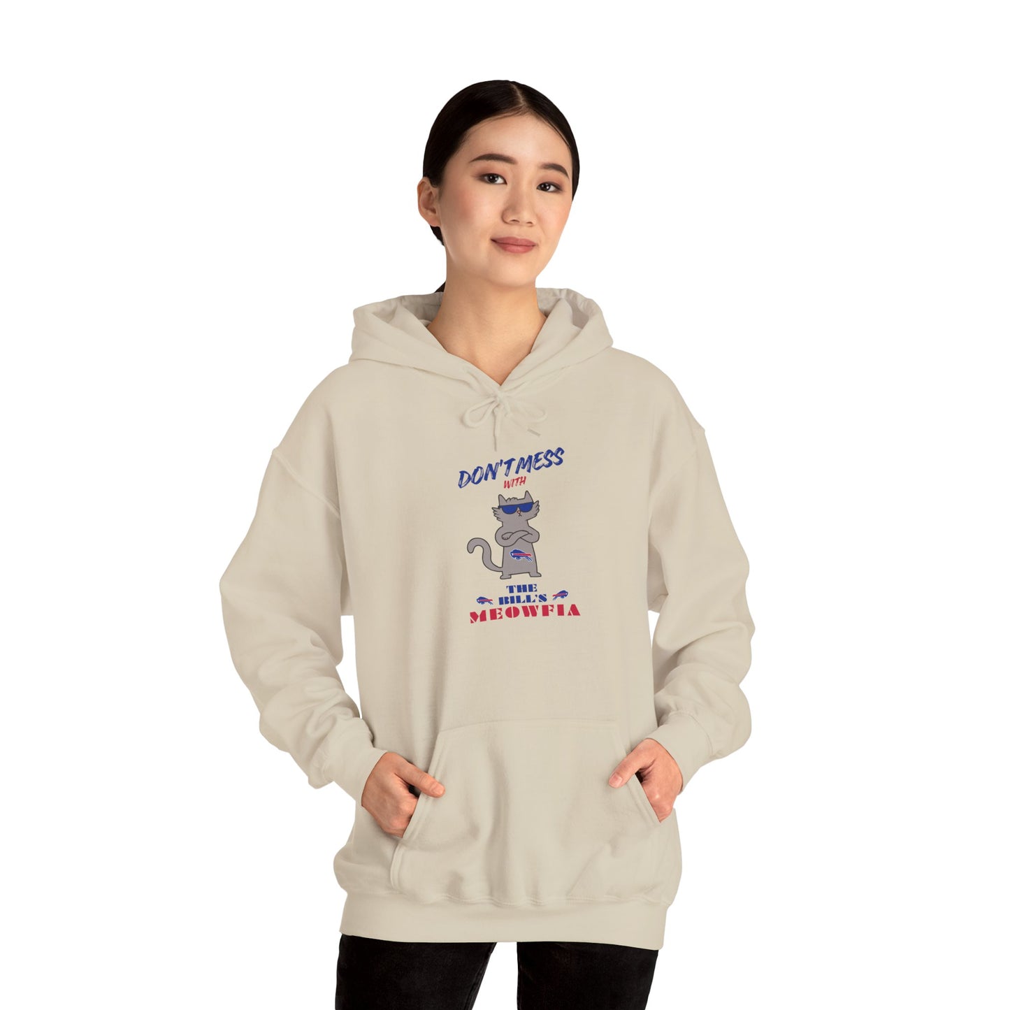Buffalo Bills "Meowfia" Unisex Hoodie  | Fun Classic Eco-Friendly Apparel that Supports Animal Welfare