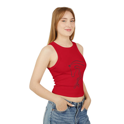 Horse Print Women's Micro Rib Racer Tank | Summer Fashion that Supports Animal Welfare
