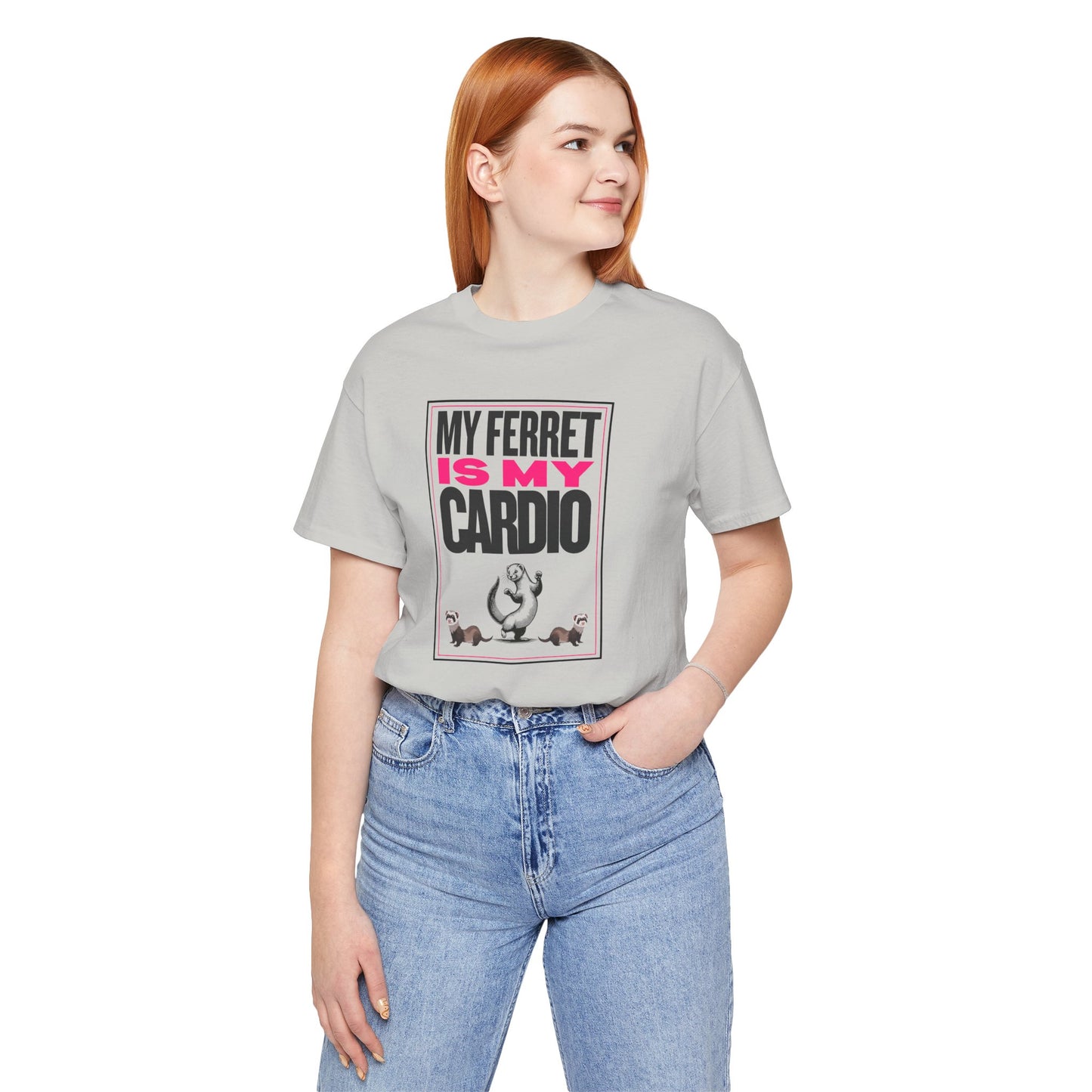 "My Ferret is my Cardio" Unisex Tee | Funny Novelty Apparel that Supports Animal Welfare | World Wild Love Co.