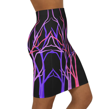 Vibrant Women's Pencil Skirt | Trendy Eclectic Nature Inspired Apparel
