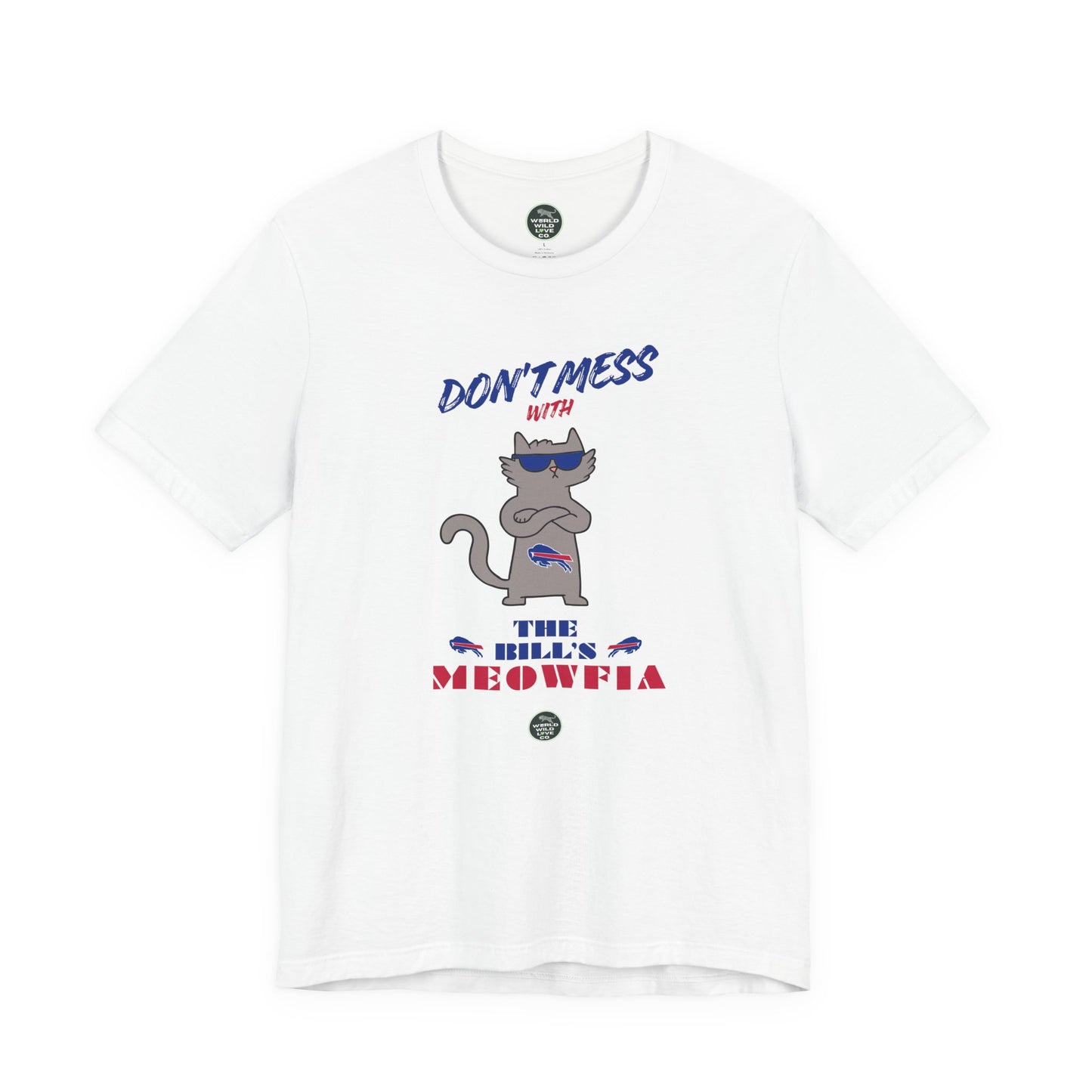 Buffalo Bills "Meowfia" Unisex Tee | Fun Classic Apparel to Support Animal Welfare