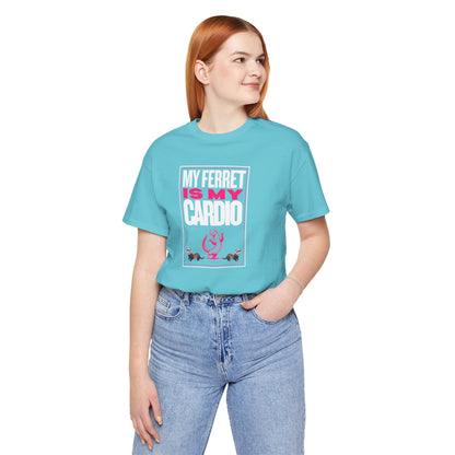 "My Ferret is My Cardio" Unisex Tee | Funny Novelty Apparel that Supports Animal Welfare | World Wild Love Co.