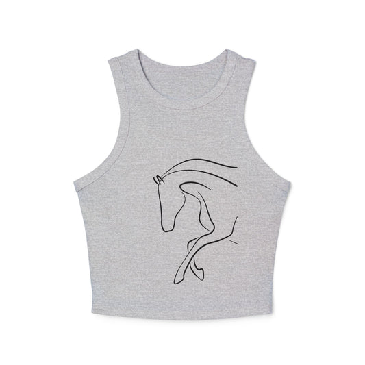 Horse Print Women's Micro Rib Racer Tank | Summer Fashion that Supports Animal Welfare