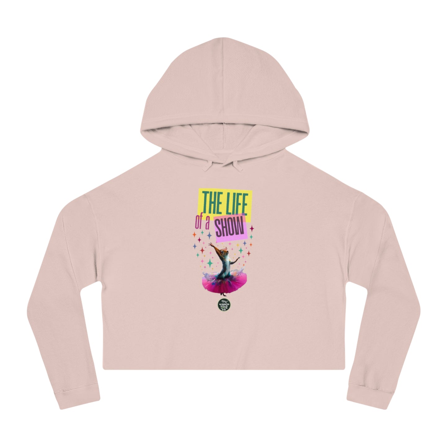 "The Life of a Show Squirrel" Women's Crop Hoodie | Funny Novelty Apparel that Supports Animal Welfare