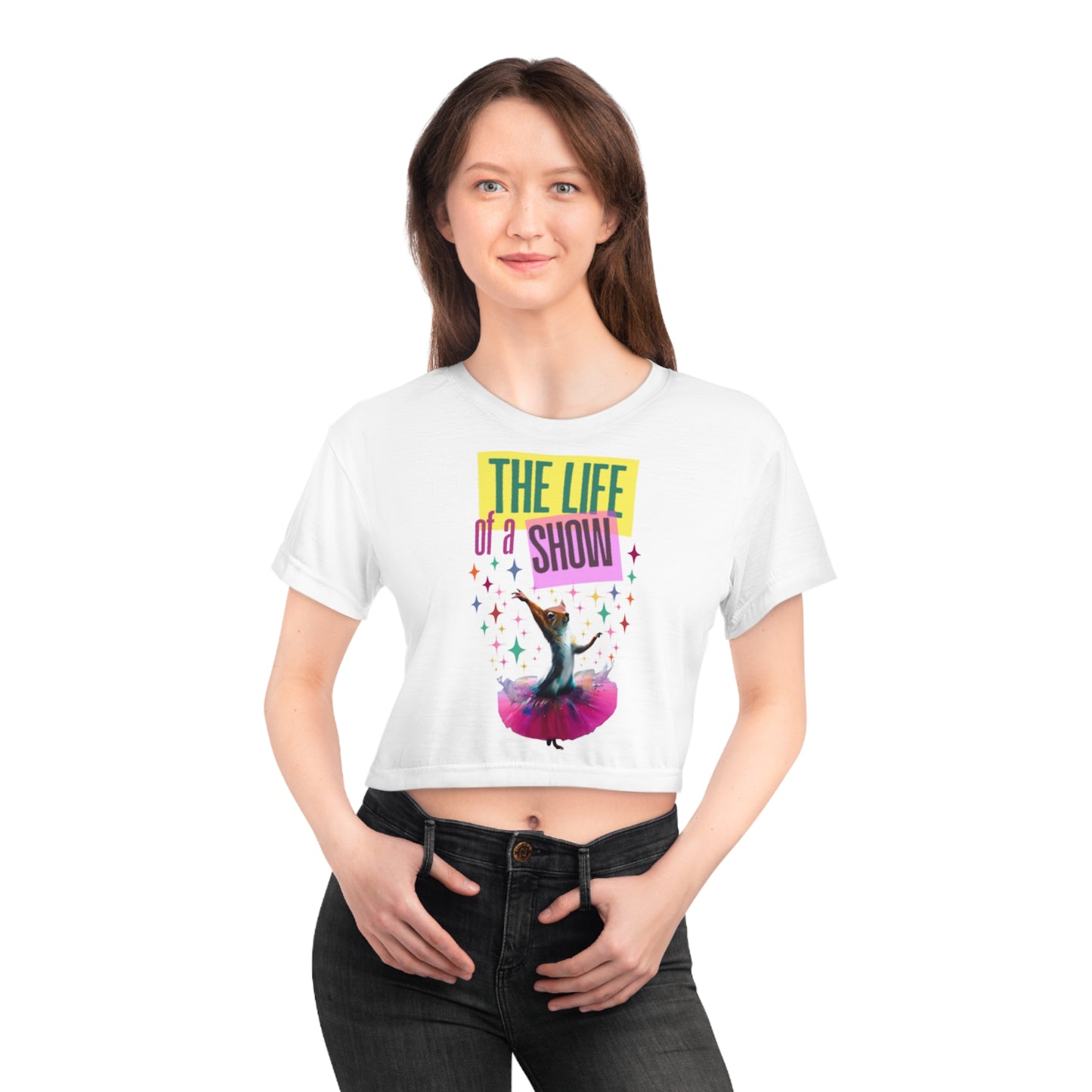 "The Life of a Show Squirrel" Women's Crop Tee | Funny Novelty Apparel that Supports Animal Welfare