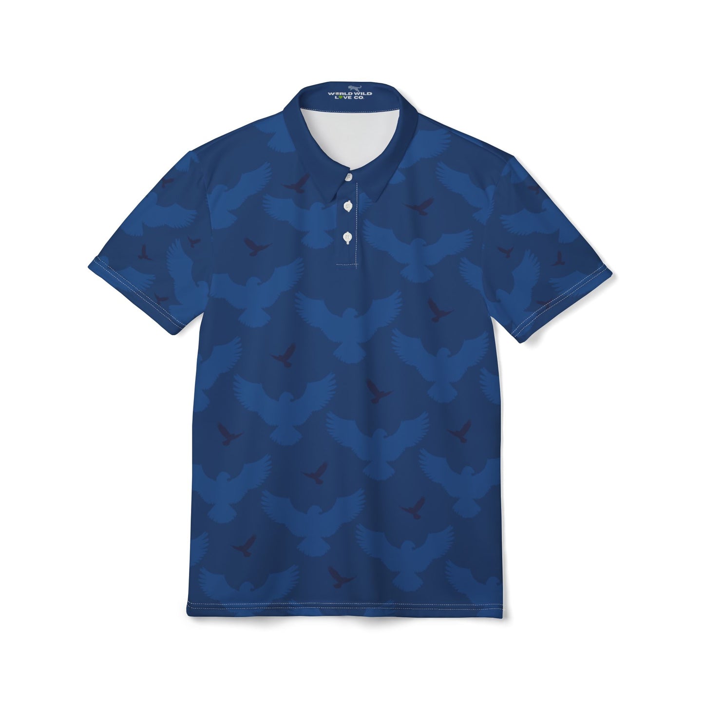 WWL Signature Men's Polo Shirt |  Hawk Print Casual Men's Apparel