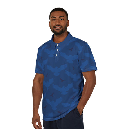 WWL Signature Men's Polo Shirt |  Hawk Print Casual Men's Apparel