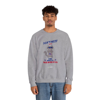 Buffalo Bills "Meowfia" Unisex Crewneck| Fun Classic Eco-Friendly Apparel that Supports Animal Welfare
