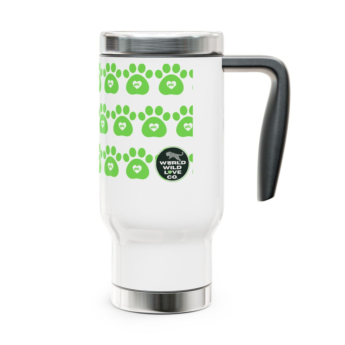 Paw Print Stainless Steel 14oz Travel Mug |  Eco-Friendly & BPA Free | Supports Animal Welfare