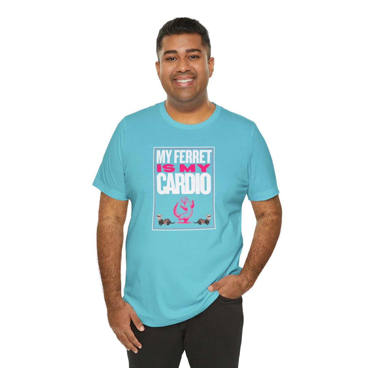 "My Ferret is My Cardio" Unisex Tee | Funny Novelty Apparel that Supports Animal Welfare | World Wild Love Co.