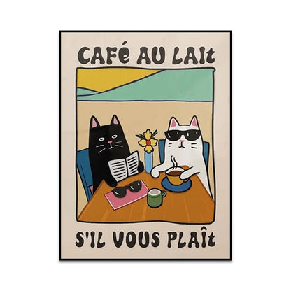 Funny Cat Canvas Wall Art | Unique Home Decor for Cat Lovers