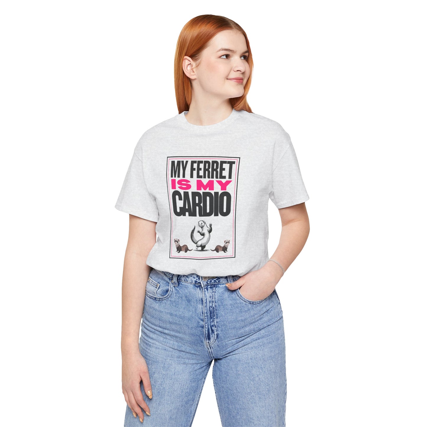 "My Ferret is my Cardio" Unisex Tee | Funny Novelty Apparel that Supports Animal Welfare | World Wild Love Co.