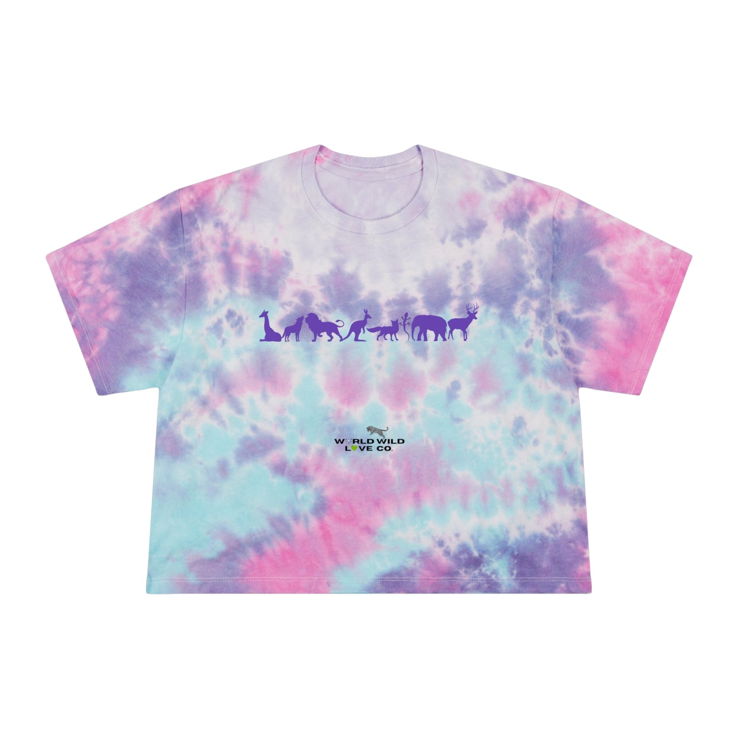 Animal Themed Women's Tie-Dye Crop Tee | Eco-Friendly Boho Style that Supports Animal Welfare