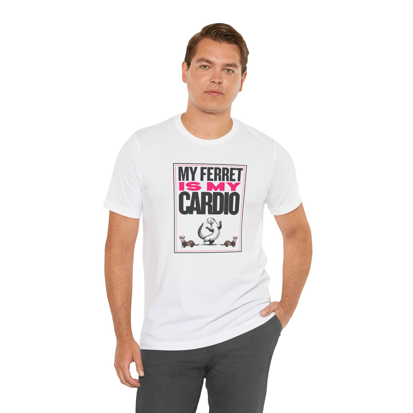 "My Ferret is my Cardio" Unisex Tee | Funny Novelty Apparel that Supports Animal Welfare | World Wild Love Co.