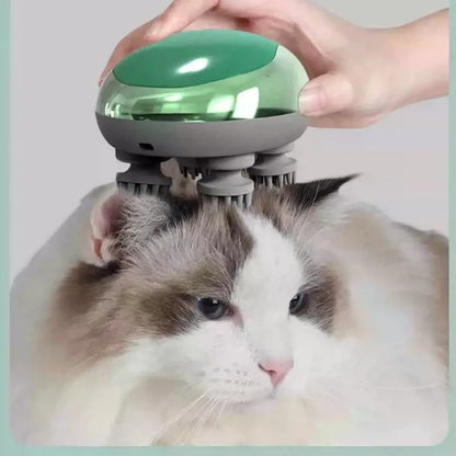 Electric Cat Head Massager Pet Grooming Tool Relaxation Device for Cats Dogs Headwear with Soothing Function
