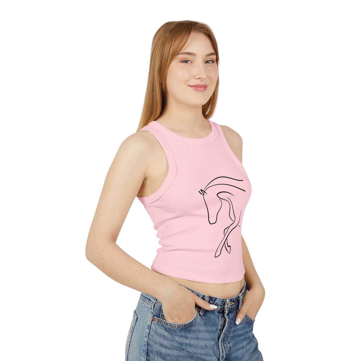 Horse Print Women's Micro Rib Racer Tank | Summer Fashion that Supports Animal Welfare
