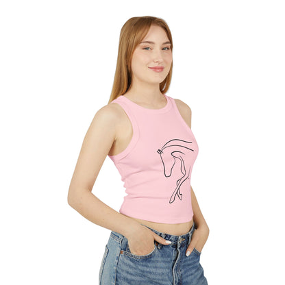 Horse Print Women's Micro Rib Racer Tank | Summer Fashion that Supports Animal Welfare