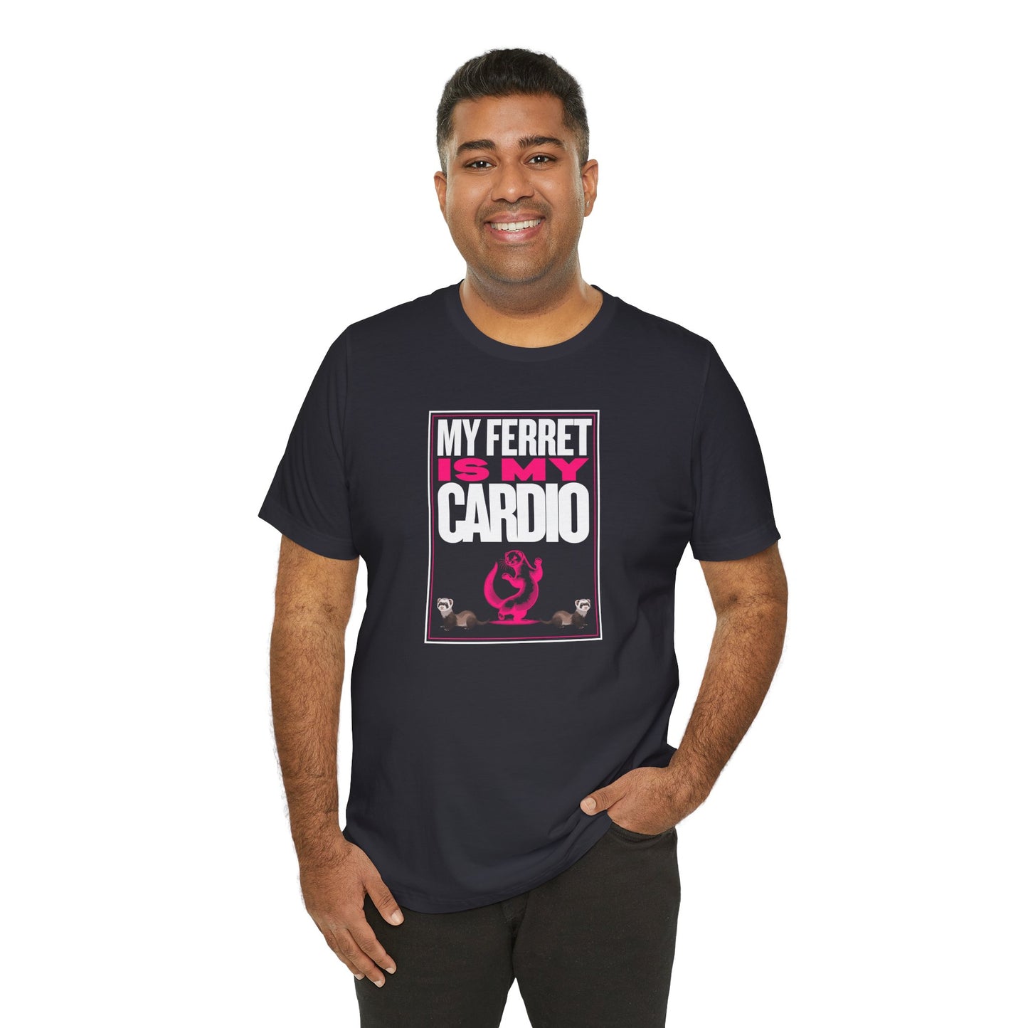 "My Ferret is My Cardio" Unisex Tee | Funny Novelty Apparel that Supports Animal Welfare | World Wild Love Co.
