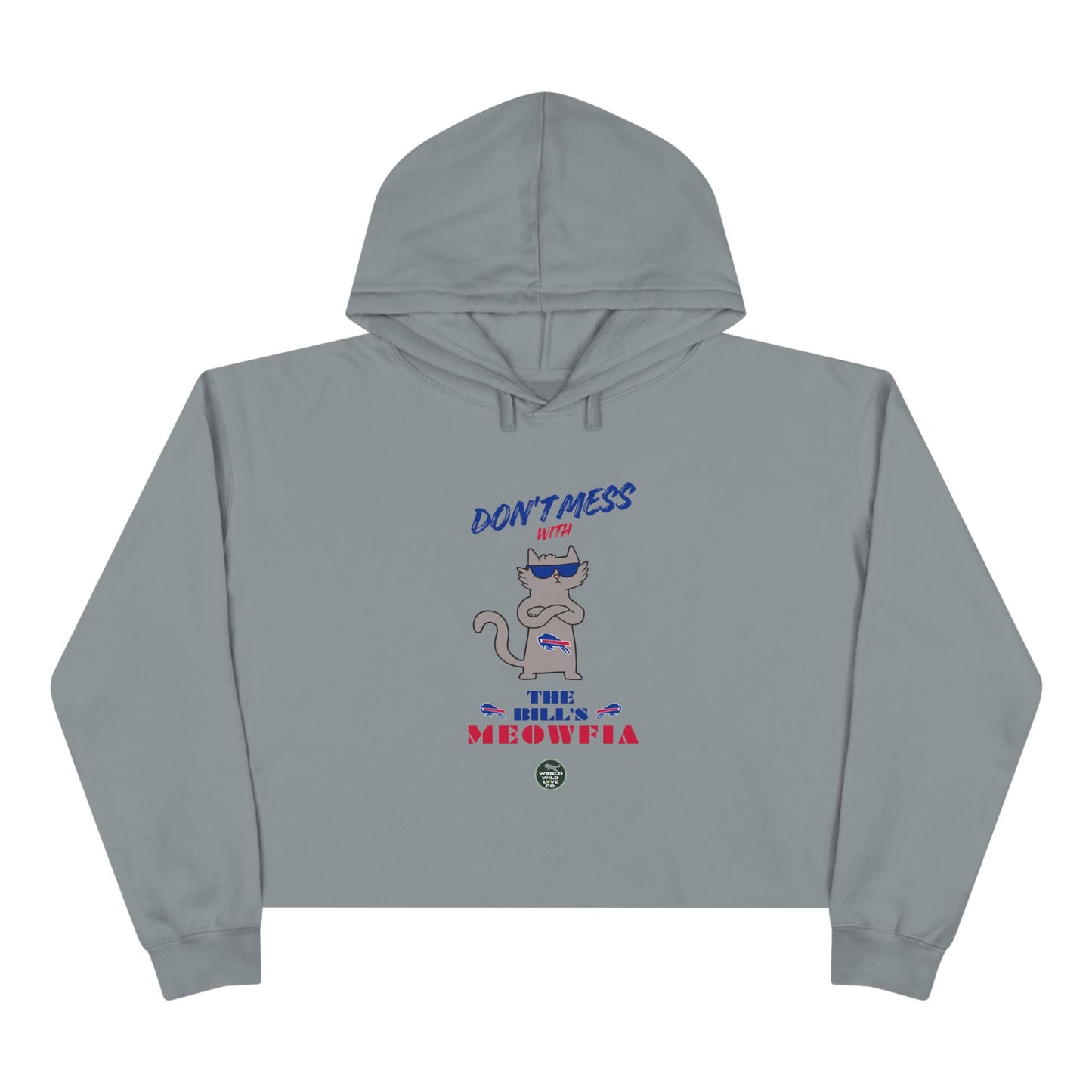 Buffalo Bills "Moewfia" Women's Cropped Hoodie | Classic Eco-Friendly Apparel to Support Animal Welfare