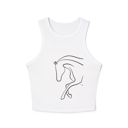 Horse Print Women's Micro Rib Racer Tank | Summer Fashion that Supports Animal Welfare