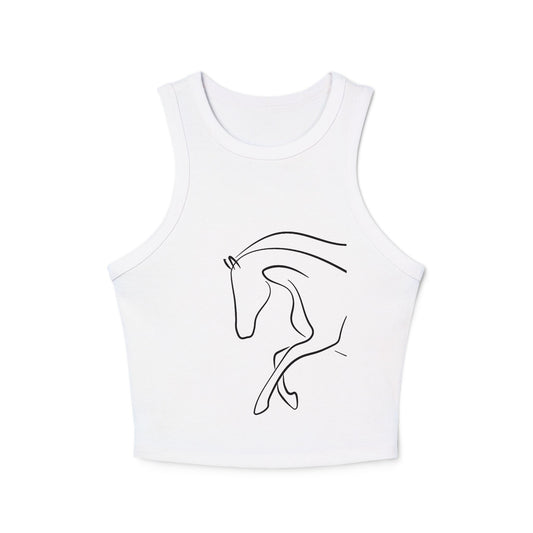 Horse Print Women's Micro Rib Racer Tank | Summer Fashion that Supports Animal Welfare