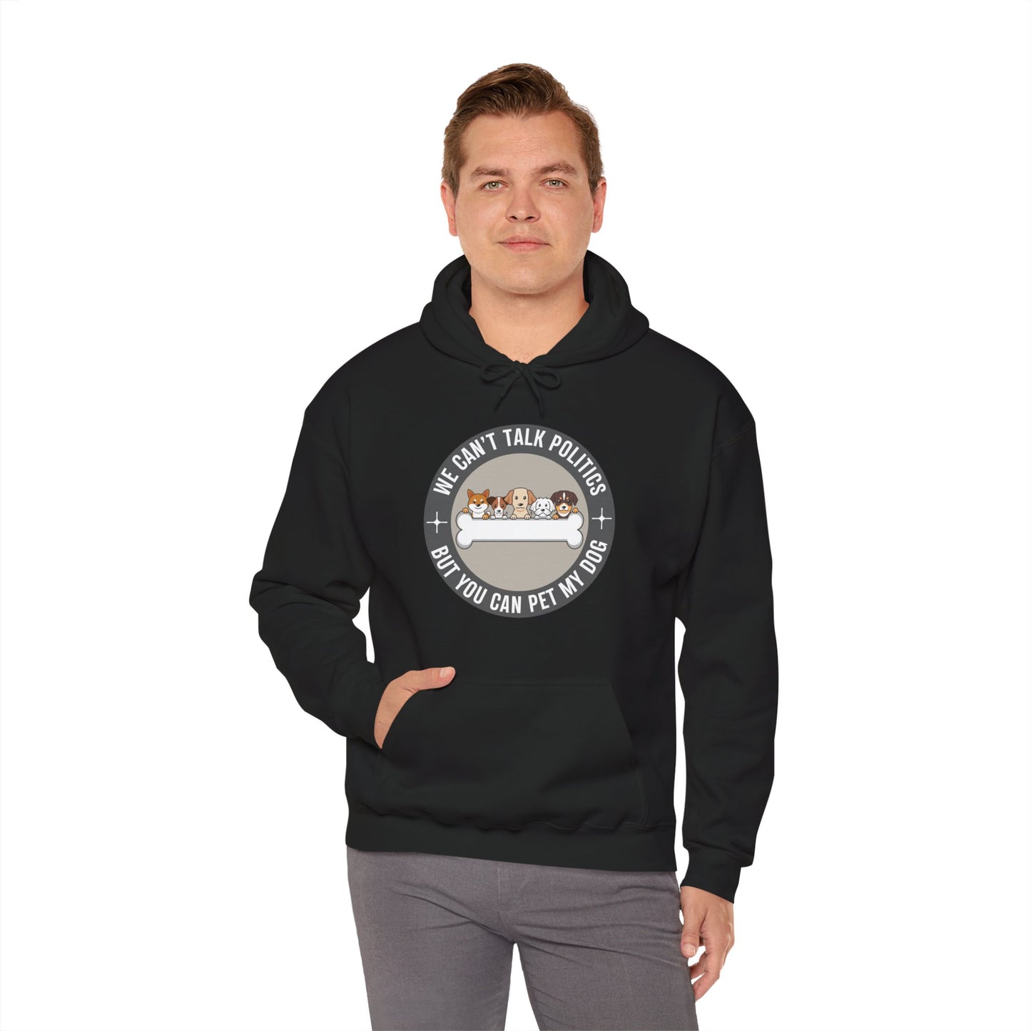 Politics & Dogs Unisex Hoodie | Funny Novelty Hoodie that Supports Animal Welfare