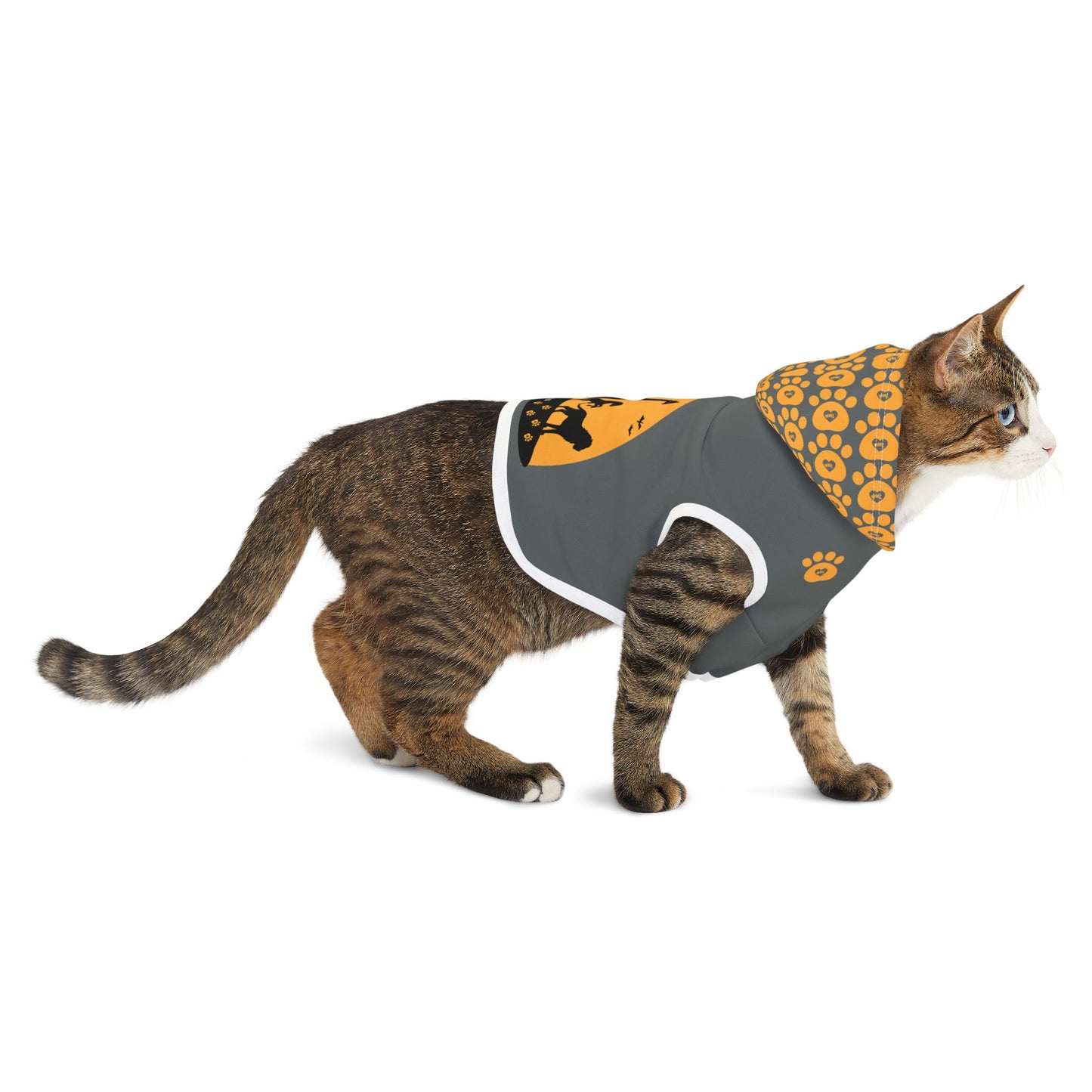Cozy Pet Cat or Dog Hoodie with Animal Print - Perfect for Outdoor Adventures