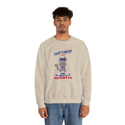 Buffalo Bills "Meowfia" Unisex Crewneck| Fun Classic Eco-Friendly Apparel that Supports Animal Welfare