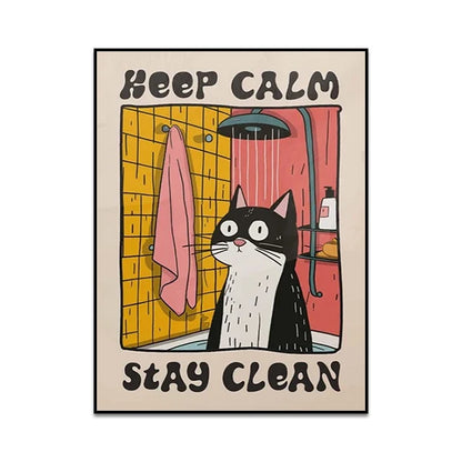 Funny Cat Canvas Wall Art | Unique Home Decor for Cat Lovers