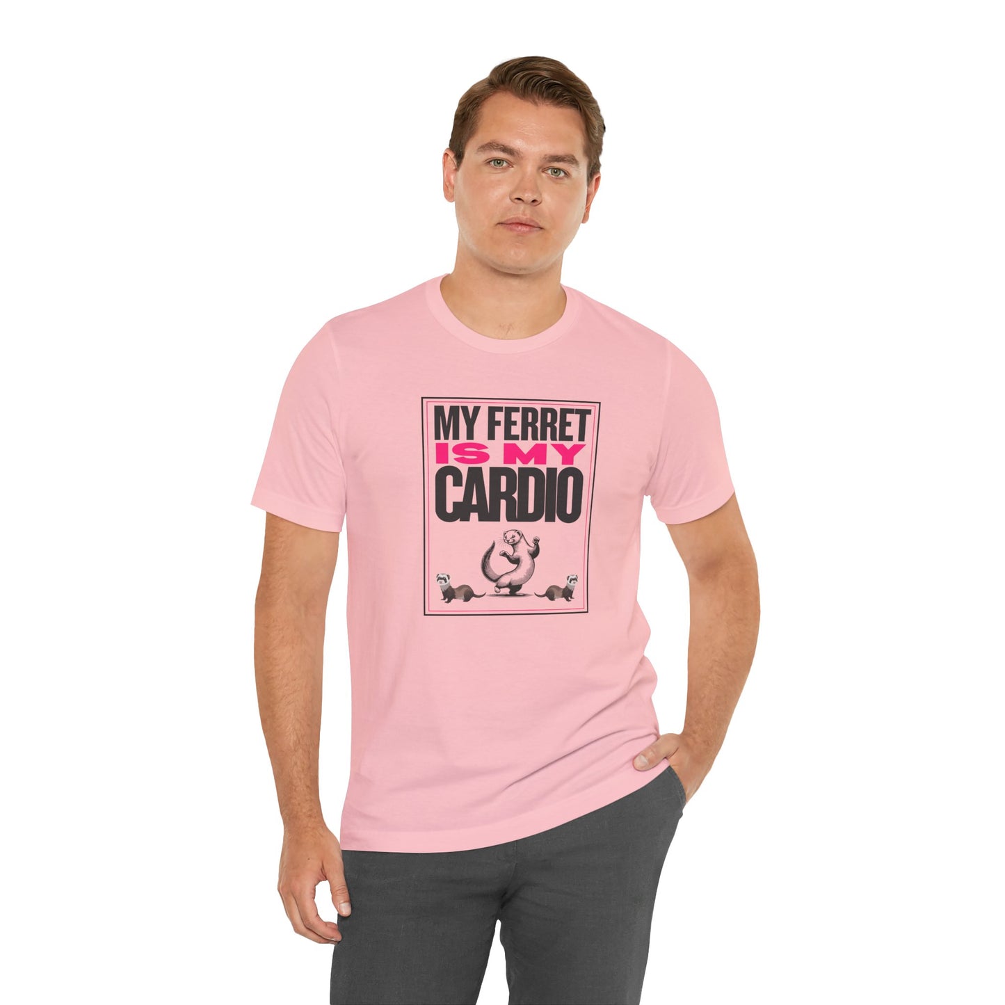 "My Ferret is my Cardio" Unisex Tee | Funny Novelty Apparel that Supports Animal Welfare | World Wild Love Co.