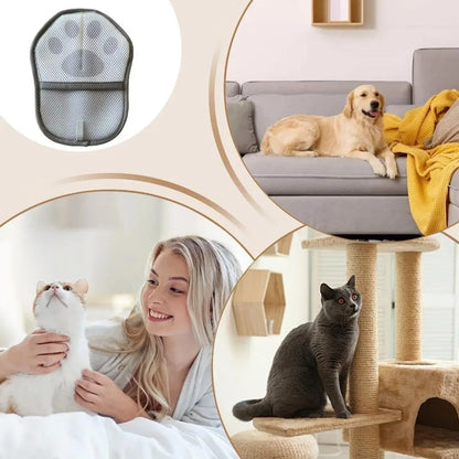 2Pcs Electrostatic Adsorption Pet Hair Remover Cute Self Cleaning Cat Hair Cleaning Glove Double-sided Cat Paw
