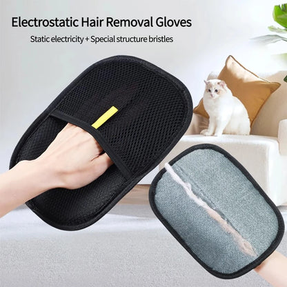 Removes Lint Gloves,Clothes Pet Hair Removal Gloves Double Sided Reusable Grooming Tool for Dogs Cat Fur Static Cleaning Gloves