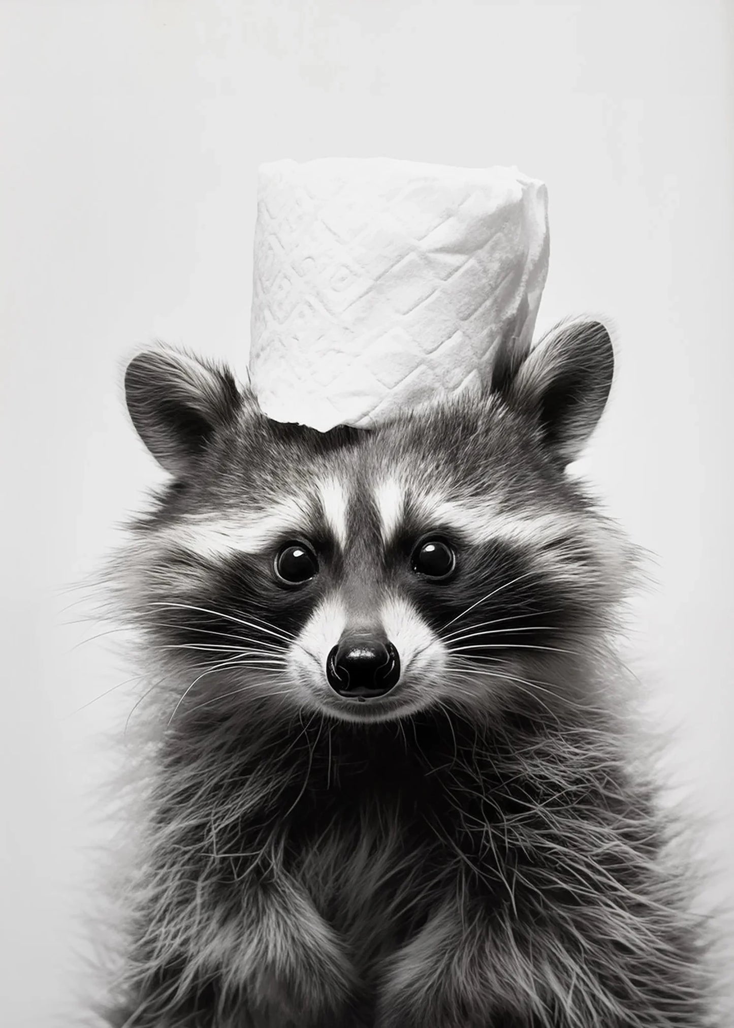 Cute Black and White Animal Poster Print |  Bathroom Wall Art for Animal Lovers